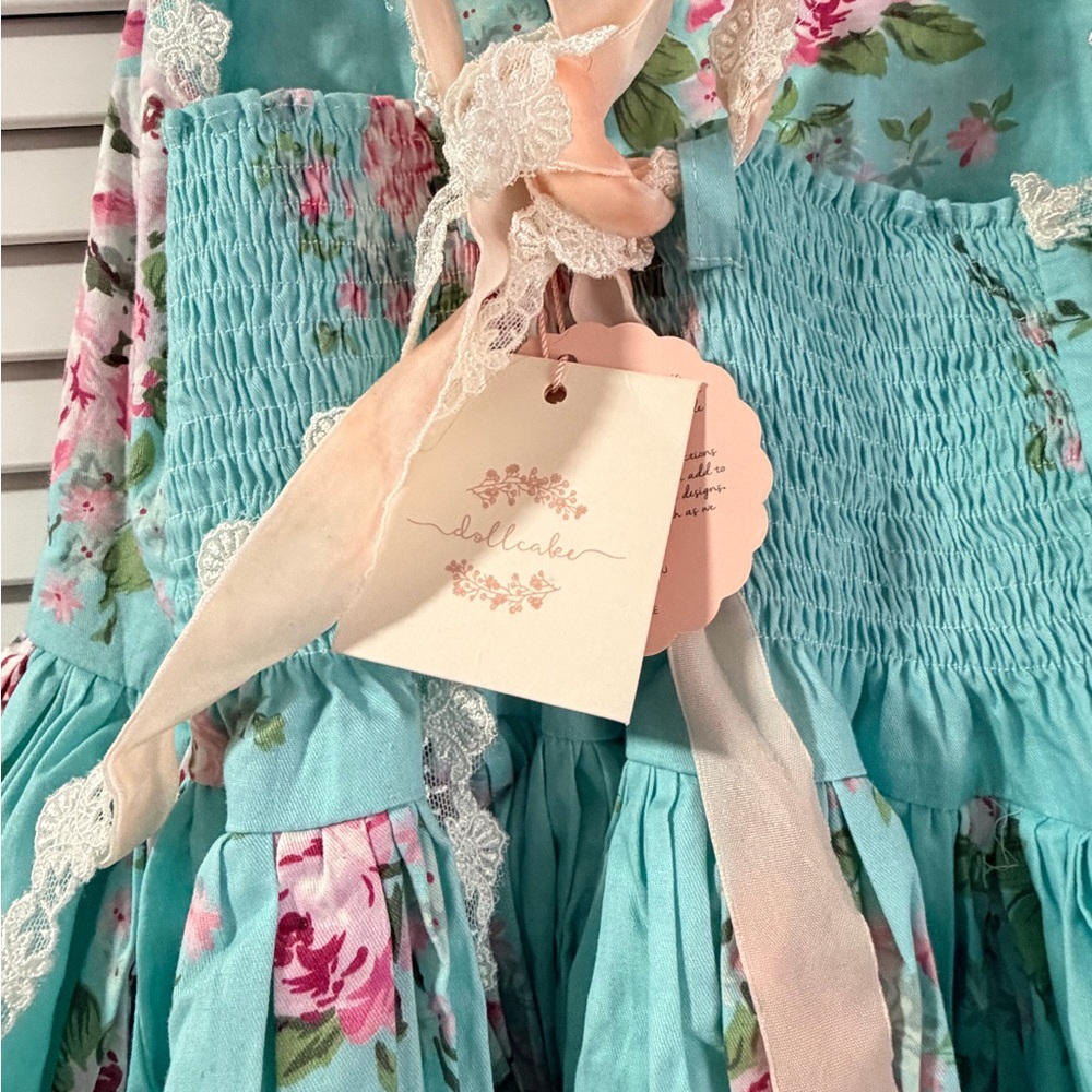 Floral Blue Kids Dollcake dress - Picture 3 of 6